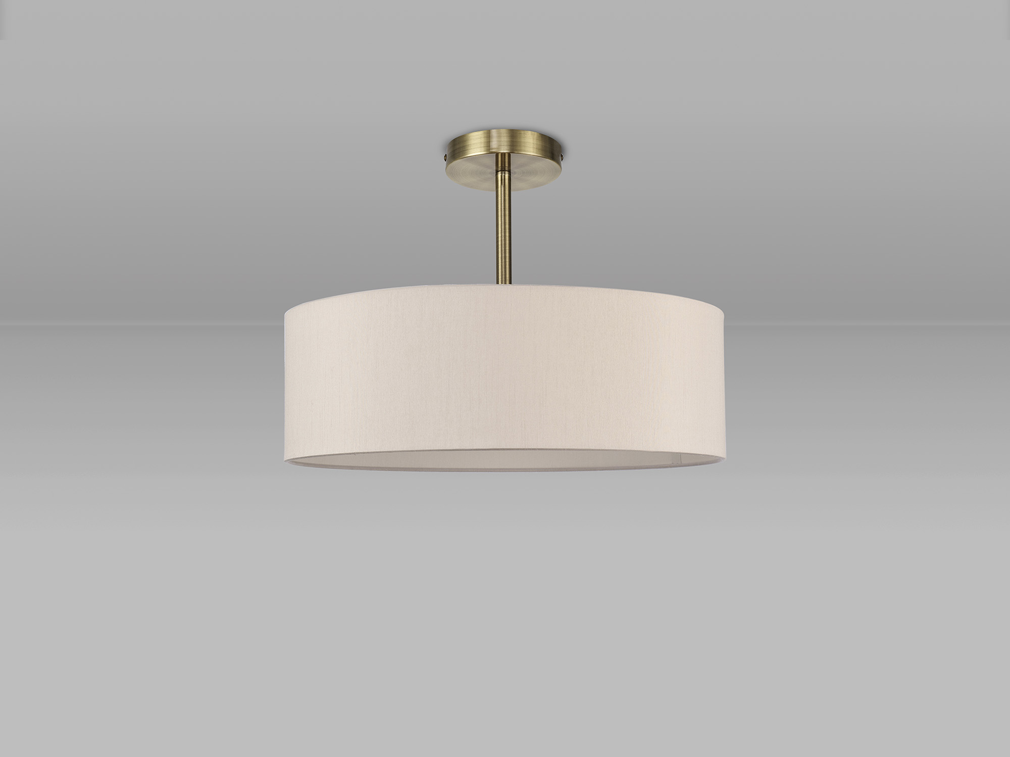 Baymont 45cm Semi Flush 5 Light Antique Brass, Nude Beige DK0741  Deco Baymont
